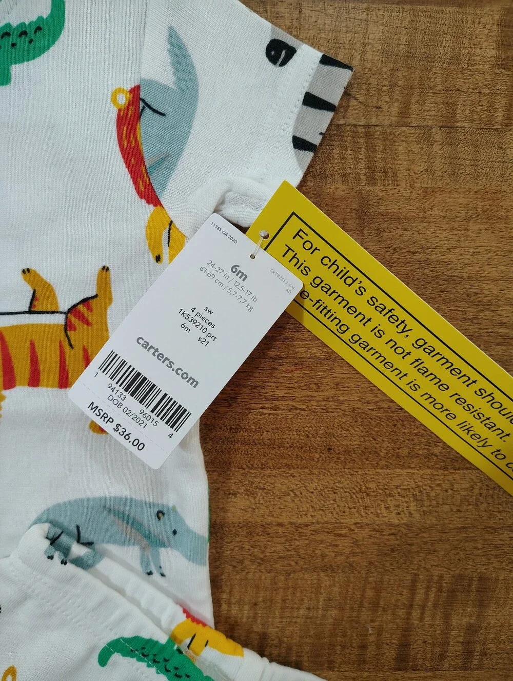 Carter's Multi- Pajama Sets Safari Green, Shark Gray, Safari White, Shark Coral